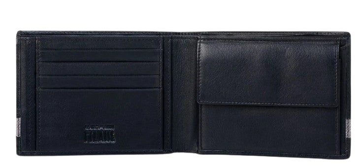 Alviero Martini 1A Classe Portafoglio Uomo In Pelle Con Inserto Geo Classic BV W146 5400 0014 Asphalt Grey